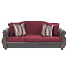 Juego de Living Innovamuebles New Bugambilia Sofá 3 Cuerpos + Dos Sillones 1 Cuerpo Burdeo