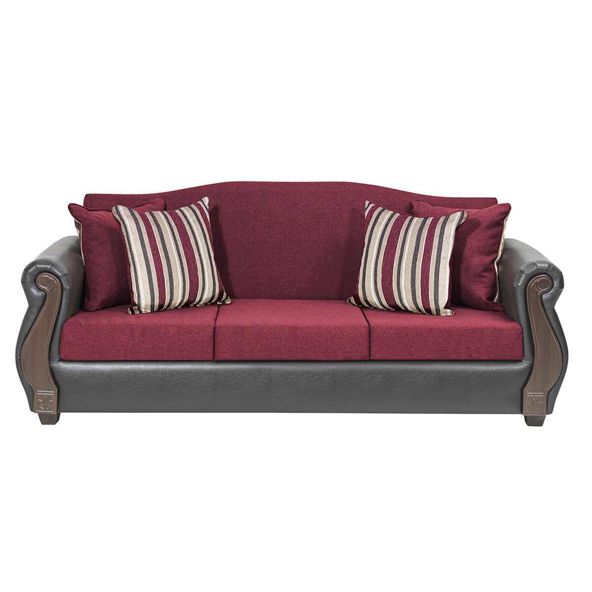Juego de Living Innovamuebles New Bugambilia Sofá 3 Cuerpos + Dos Sillones 1 Cuerpo Burdeo