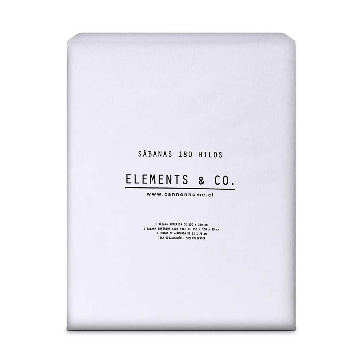 Juego de Sábanas Elements & Co 180 Hilos King Liso White