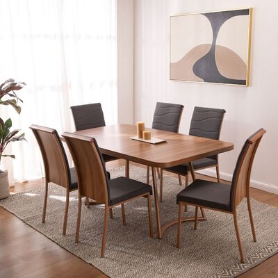 Imagen 2 del producto Juego de Comedor Roca Roma 6 Sillas Canela