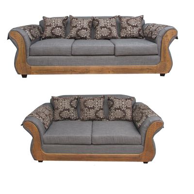 Imagen 1 del producto Juego de Living Almore Irlanda Sofá 3 Cuerpos + Sofá 2 Cuerpos Gris