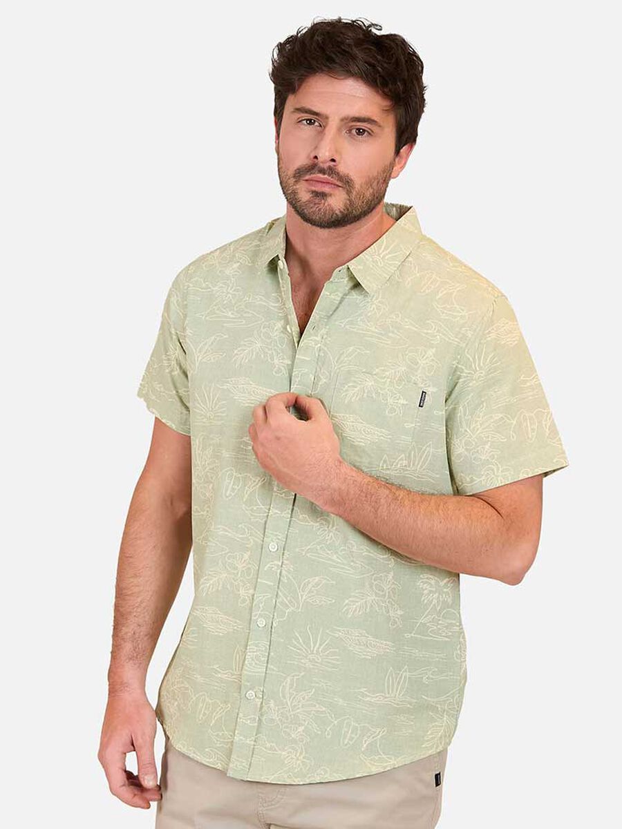 Camisa Estampada Manga Corta Hombre Maui And Sons