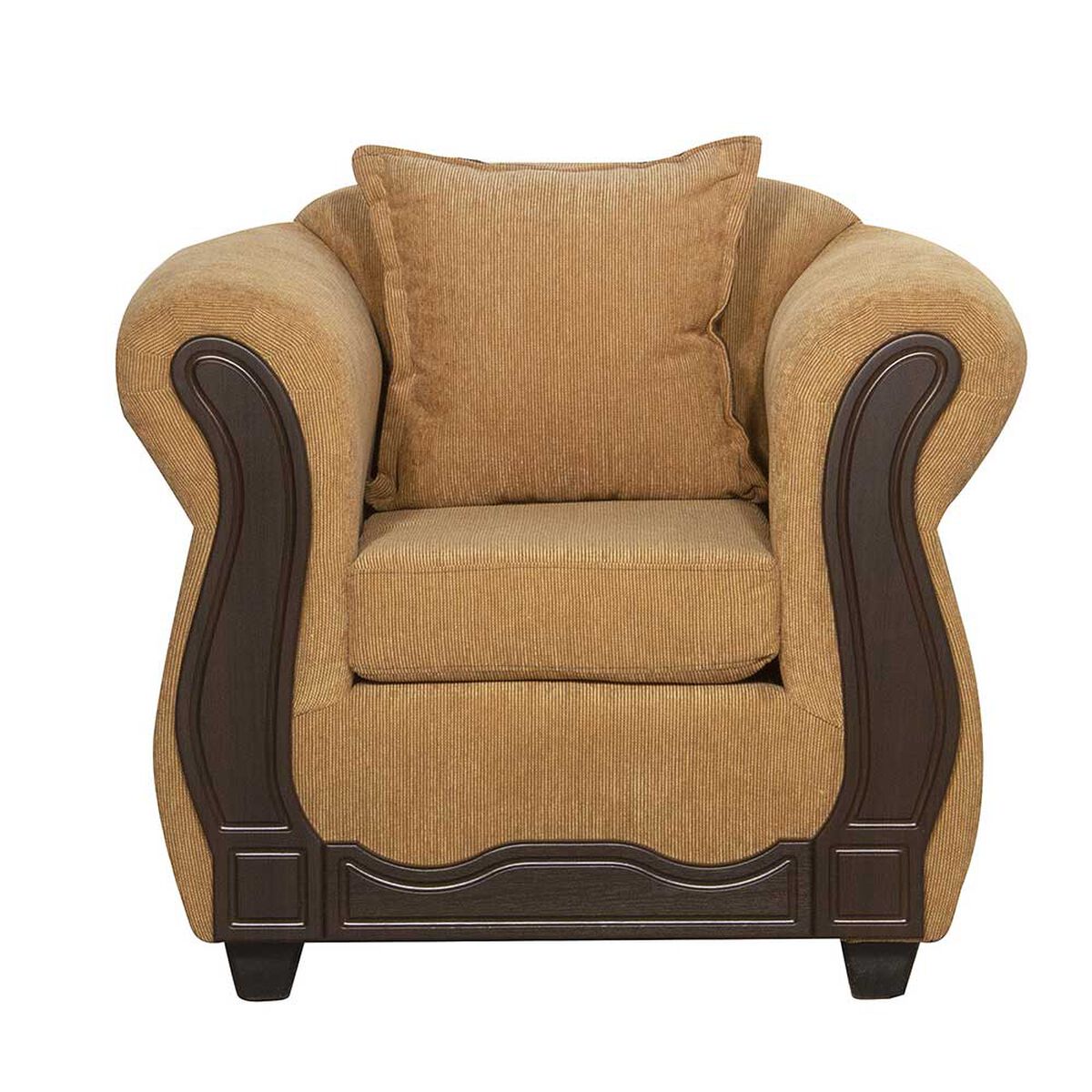 Juego de Living Black Factory Barcelona Sofá 3 Cuerpos + Dos Sillones 1 Cuerpo Oro