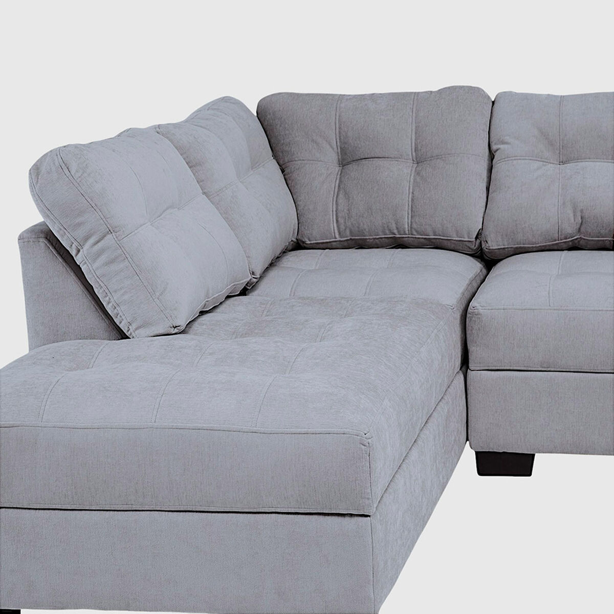 Seccional Izquierdo Muebles MPR Edimburgo 5 Cuerpos Gris Medio