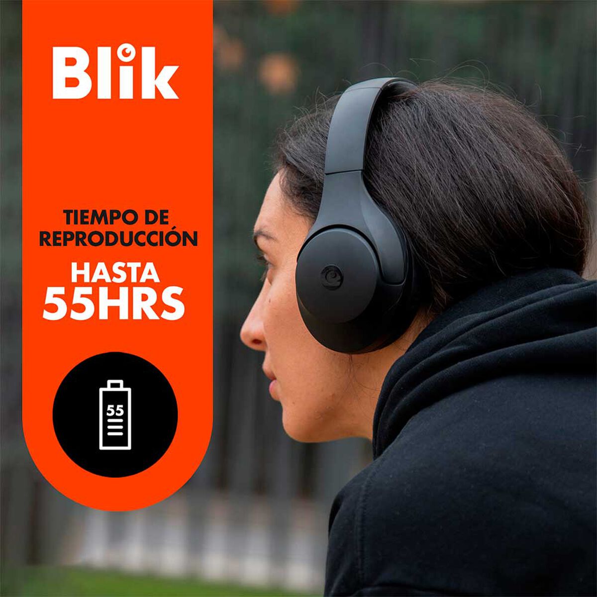 Audífonos Bluetooth Over Ear Blik Soul 600 Negro