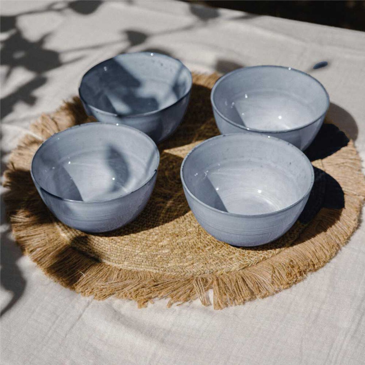 Set 4 Bowls Simplit Amalfi Cerámica Gres 7,5 cm Azul