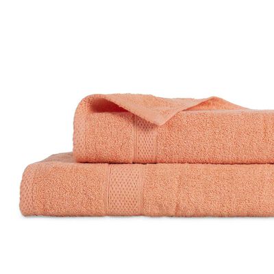 Set 2 Toallas de Baño Plumetti Colorix 68 x 137 cm Coral