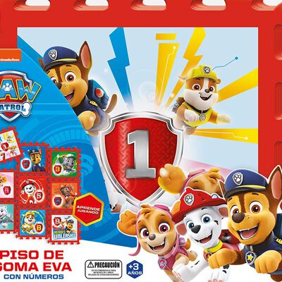 Piso Goma Eva Didáctico con Números 9 Piezas Paw Patrol