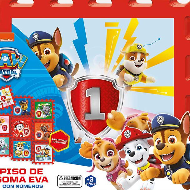 Piso Goma Eva Didáctico con Números 9 Piezas Paw Patrol