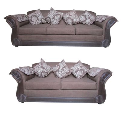 Imagen 1 del producto Juego de Living Almore Irlanda Sofá 3 Cuerpos + Sofá 2 Cuerpos Café