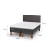 Cama Europea CIC Base Dividida 2 Plazas Ortopedic + Respaldo Munich