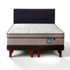 Cama Europea Flex Base Dividida 2 Plazas M&aacute;ximo Cobre + Respaldo Royal Negro