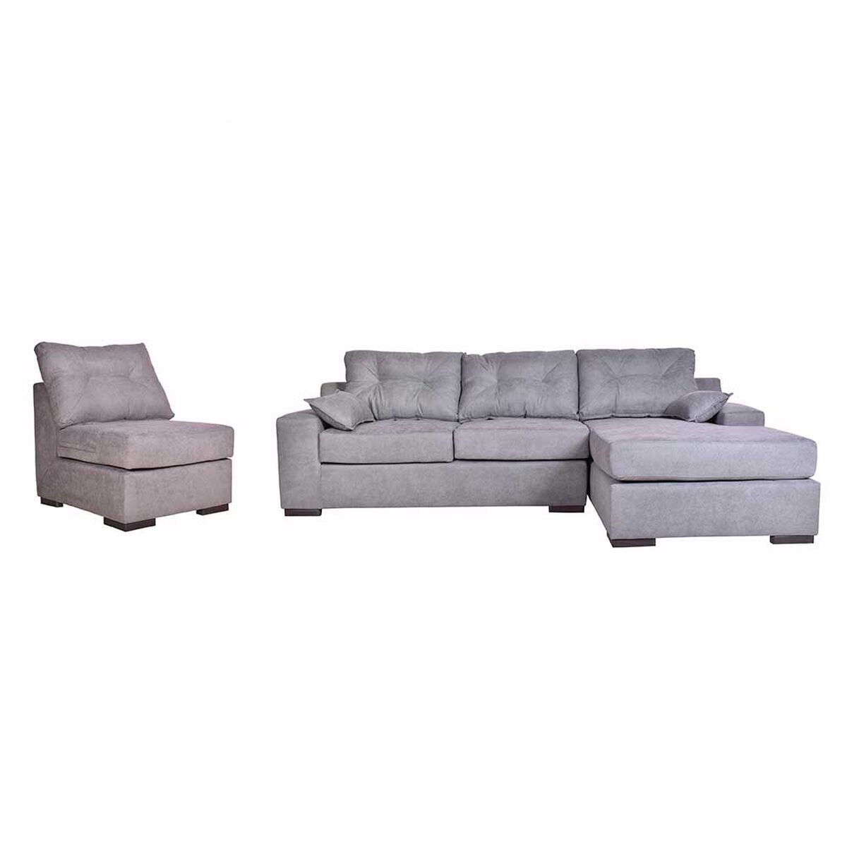 Sof&aacute; Seccional Derecho Masel Lucca 4 Cuerpos Gris
