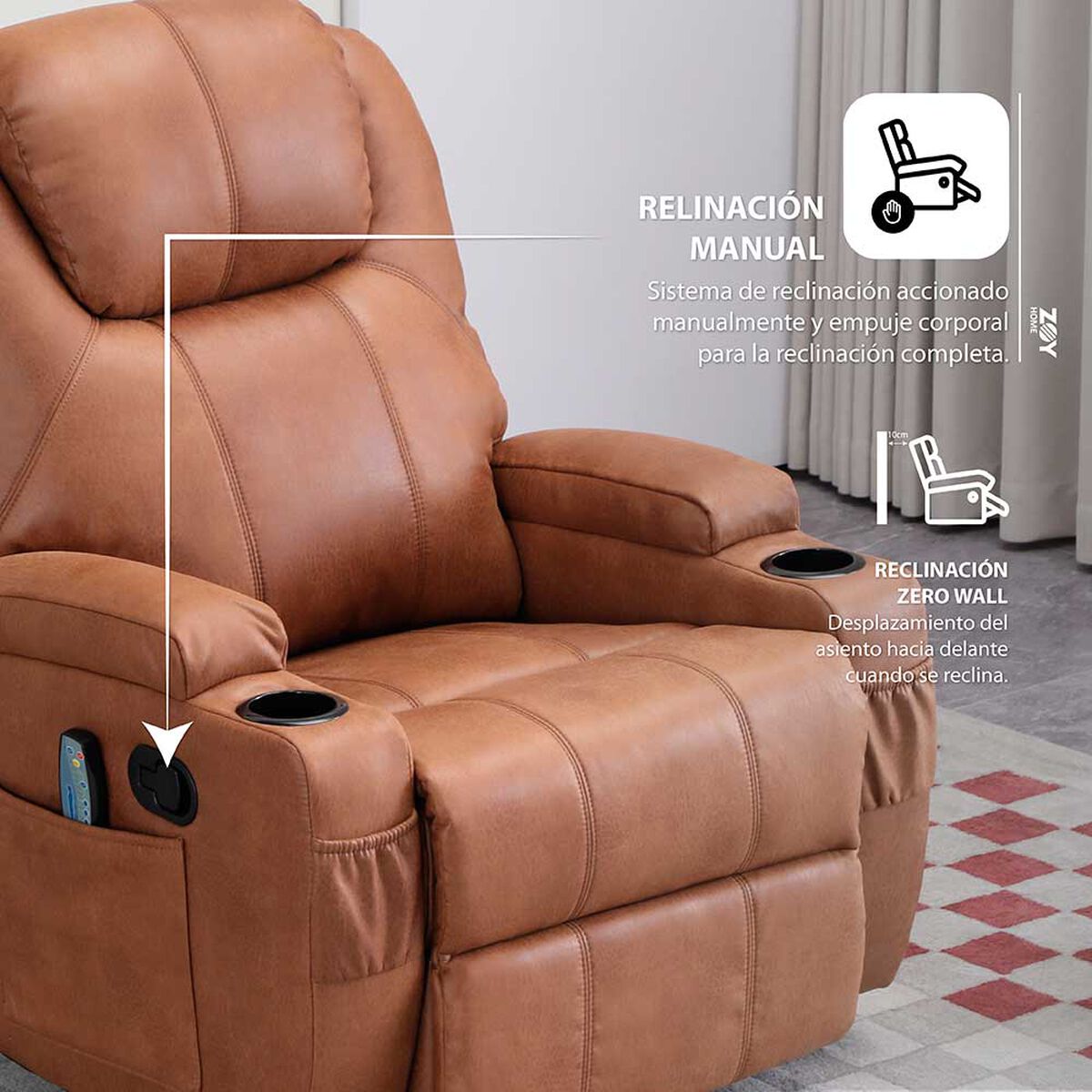 Bergere Zoy Home Lhasa 1 Cuerpo Multifunci&oacute;n Masaje Caf&eacute;