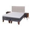 Cama Europea CIC Base Dividida 2 Plazas Ortopedic Advance + Respaldo + 2 Veladores Tigris