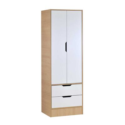 Clóset Mobikit Misuri 2 Puertas 2 Cajones Blanco Carvalo