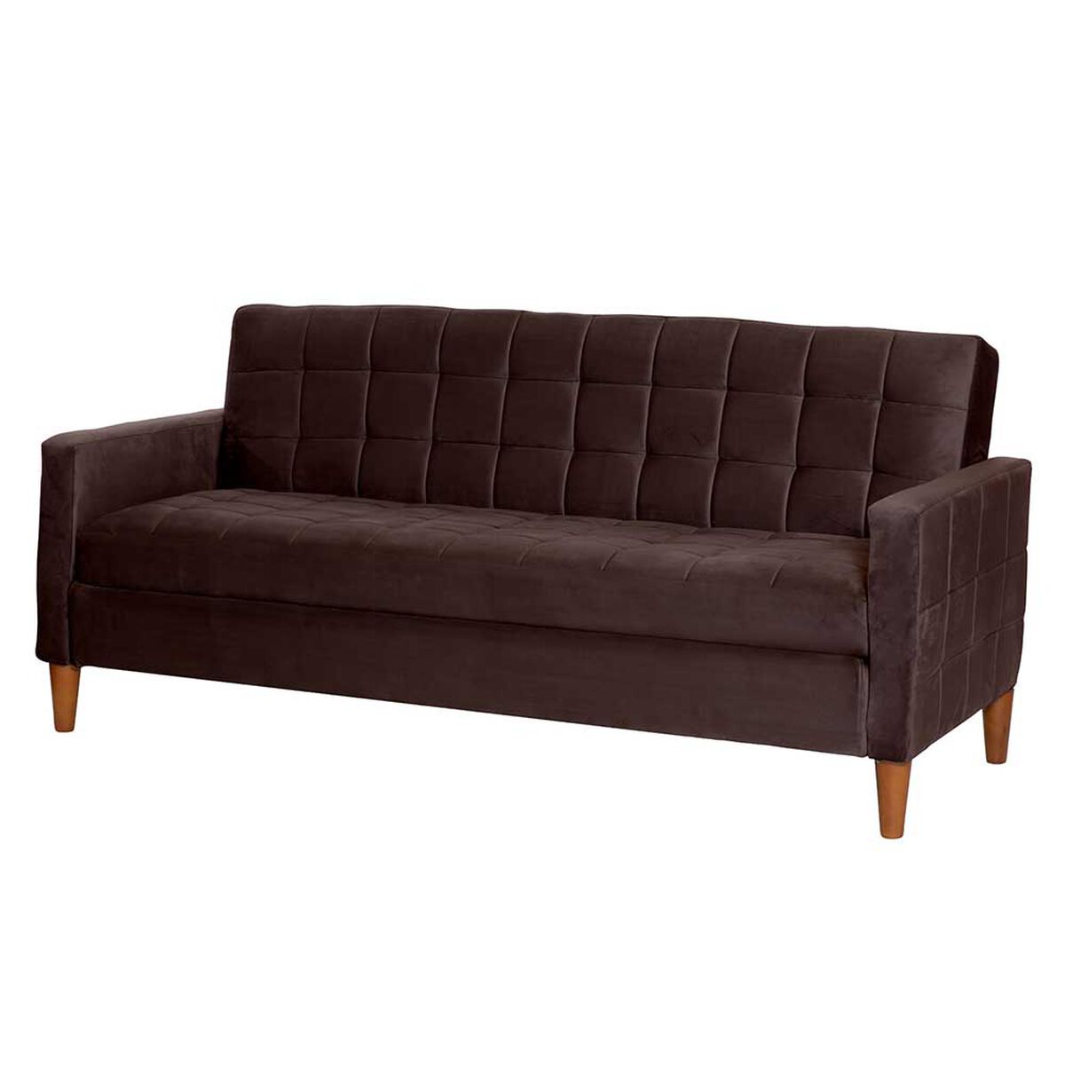 Futón Latam Home Genova Velvet 3 Cuerpos Chocolate