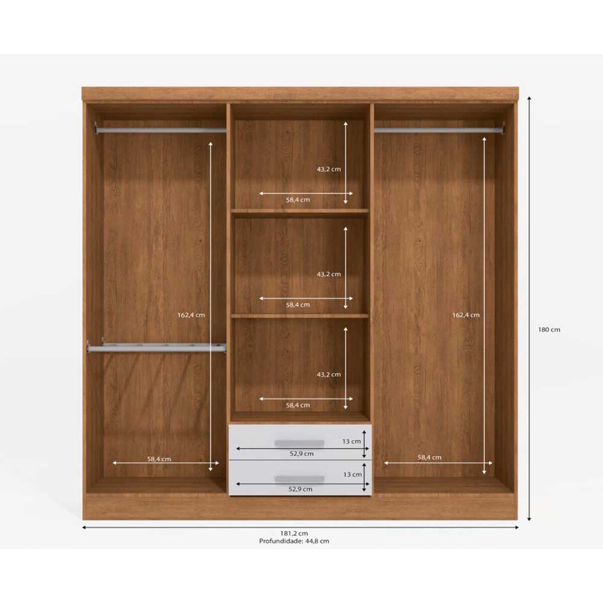 Closet Yardas Isabela 6 Puertas 2 Cajones Freij&oacute; Blanco
