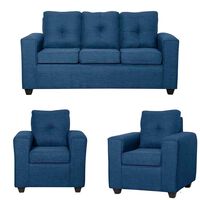 Juego de Living Black Factory Ranger Sofá 3 Cuerpos + Dos Sillones 1 Cuerpo Azul