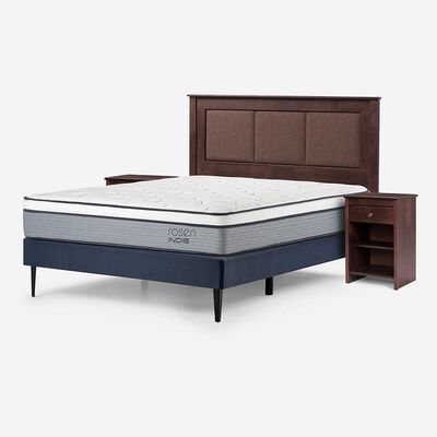 Imagen 2 del producto Cama Europea Rosen 2 Plazas Indie + Respaldo + 2 Veladores Rachel