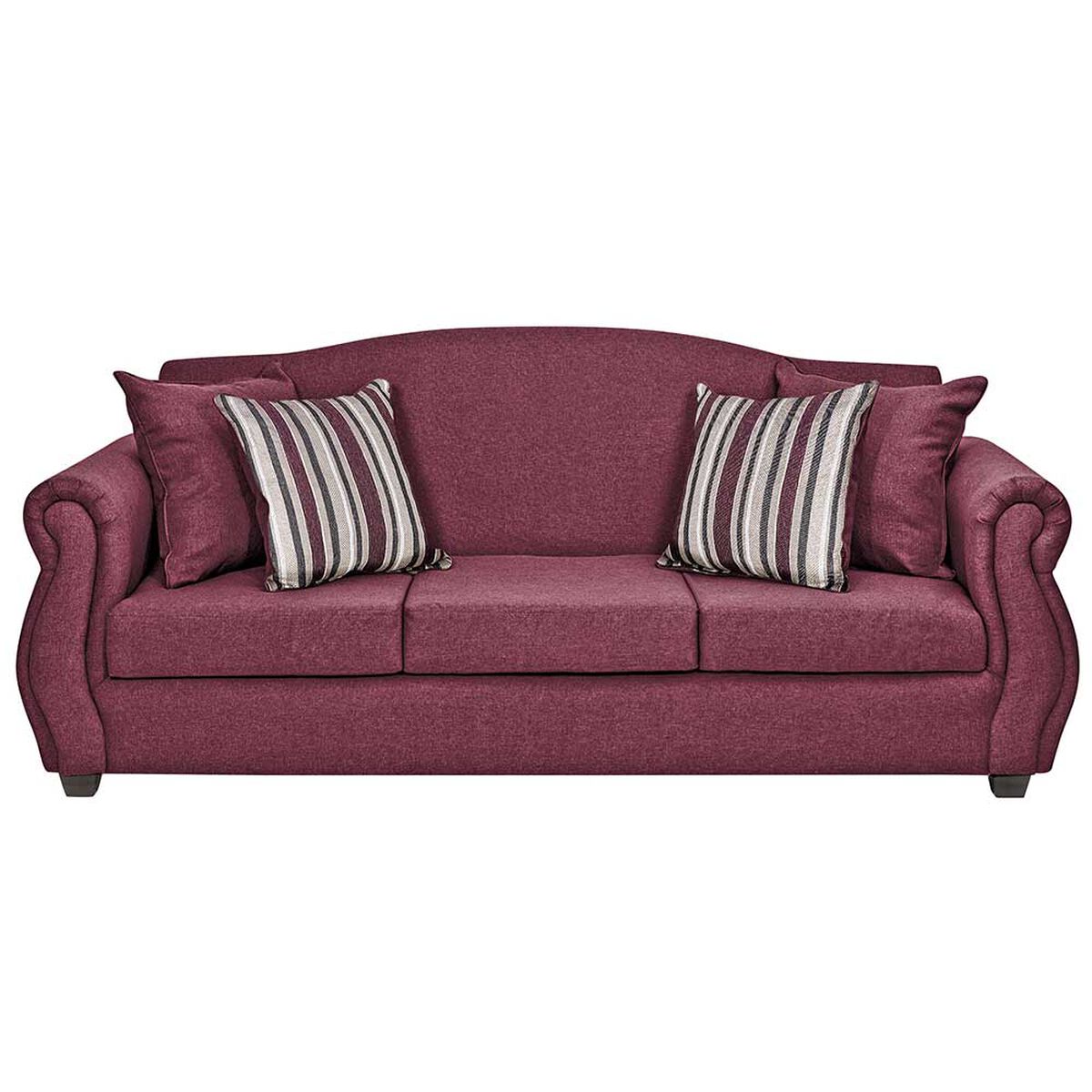 Juego de Living Innovamuebles Azucena Sofá 3 Cuerpos + Dos Sillones 1 Cuerpo Burdeo 