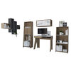 Escritorio + Gabinete + Biblioteca 120 + Biblioteca 160 + Repisa Wall 2A TuHome Note Blanco Miel