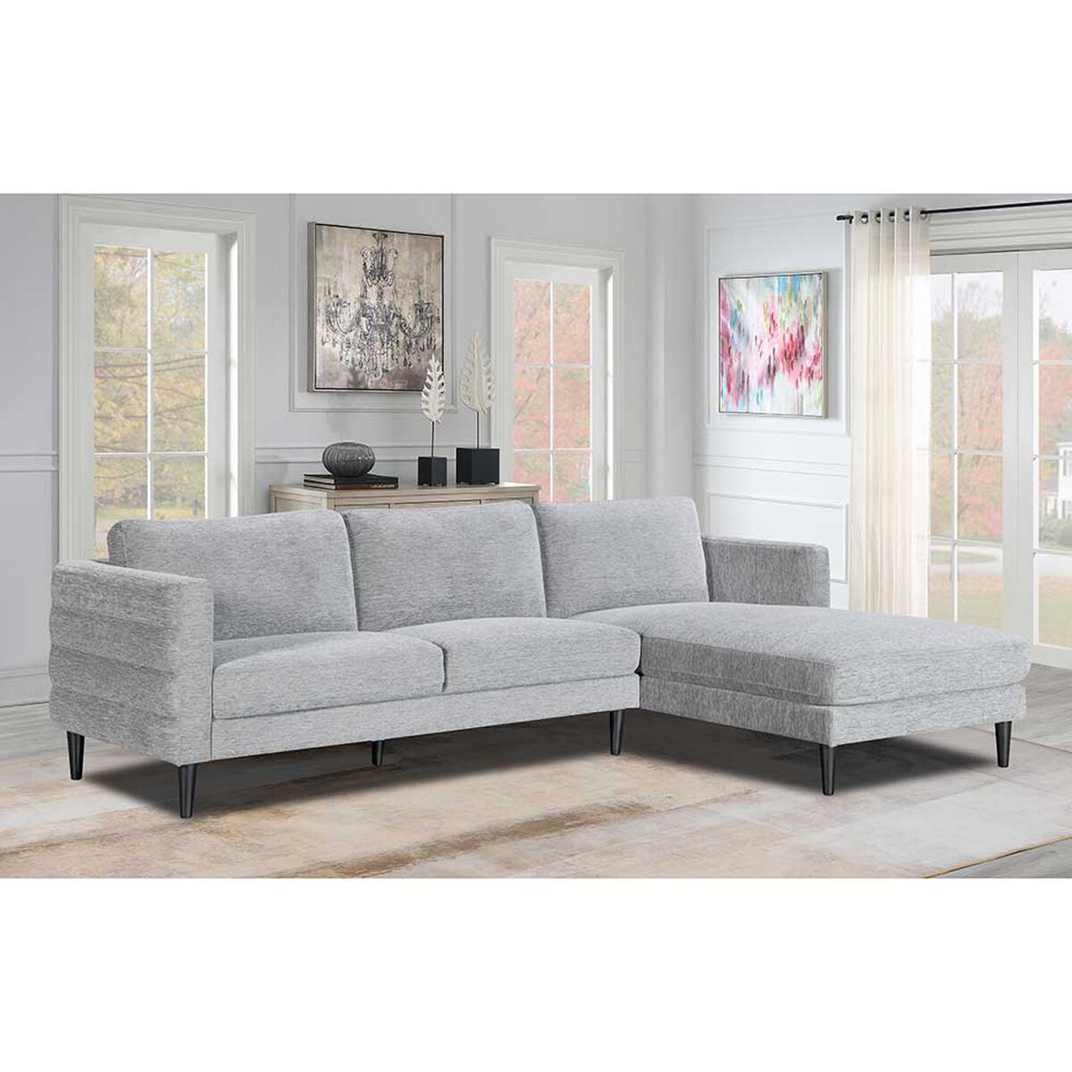 Seccional Derecho Casanova Atlanta 3 Cuerpos Grafito Gris