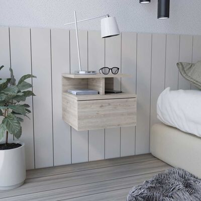 Velador Rectangular TuHome Dreams 1 Cajón Ceniza