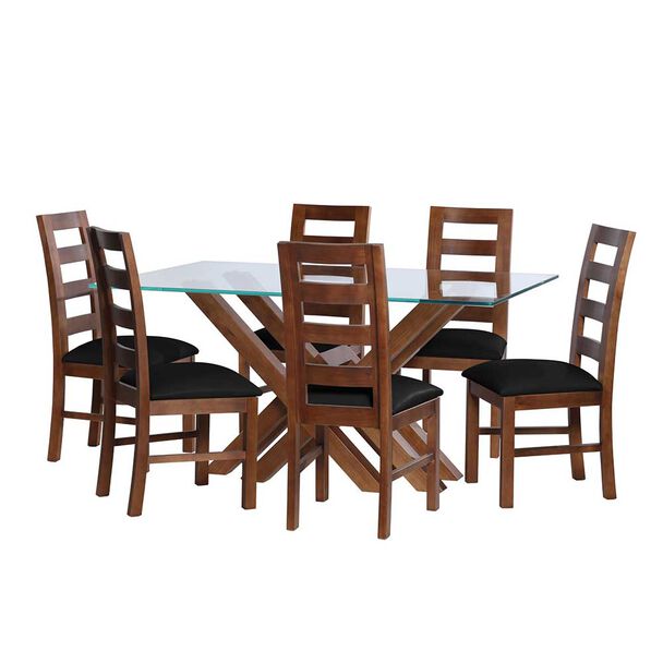 Juego de Comedor Latam Home Merida 6 Sillas Negro