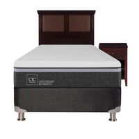 Box Spring CIC 1,5 Plazas Ortopedic Advance + Respaldo + Velador New Torino