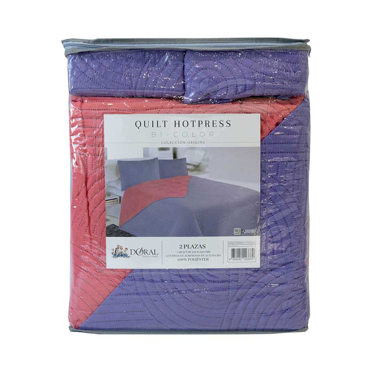 Quilt Doral 2 Plazas Morado Coral Origins
