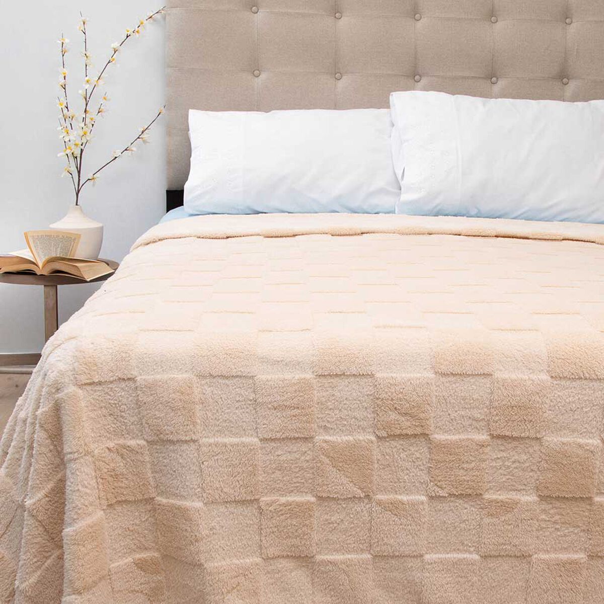 Frazada Poliéster Doral 2 Plazas Deluxe Beige