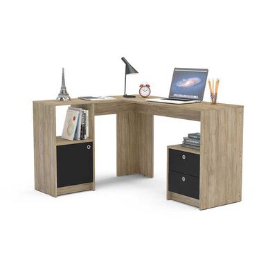 Escritorio Vekkahome Llaima Café Claro Negro
