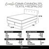 Cama Europea Latam Home Base Dividida 2 Plazas Cannon  + 2 Almohadas + S&aacute;banas + Respaldo Tela Gris