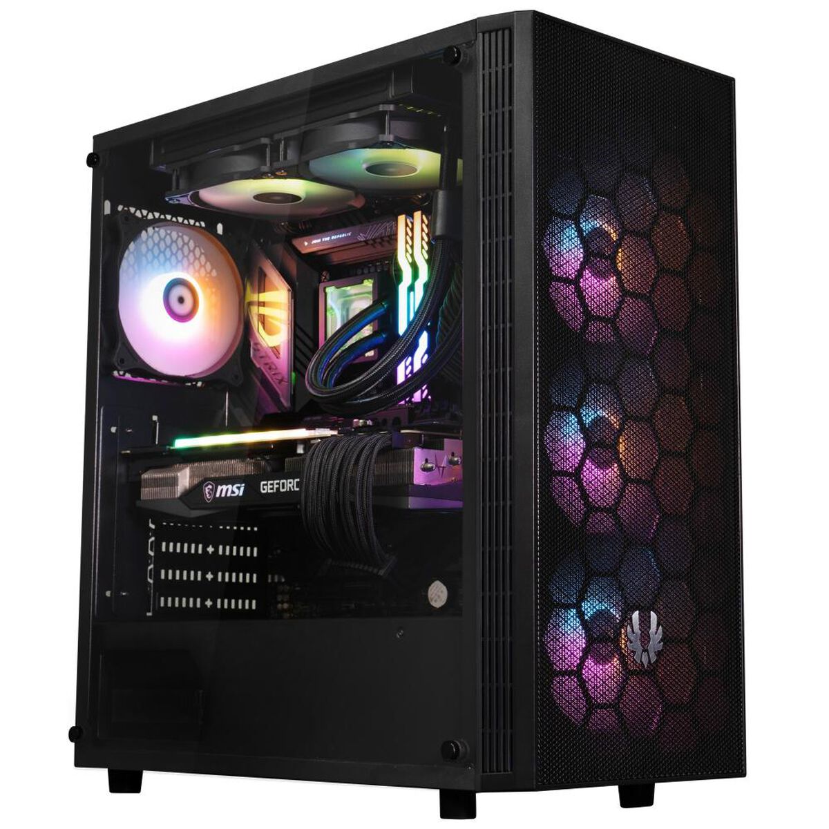 Gabinete BitFenix/ ​​Hades + Fuente de Poder 600W / 4 ventiladores/ Negro