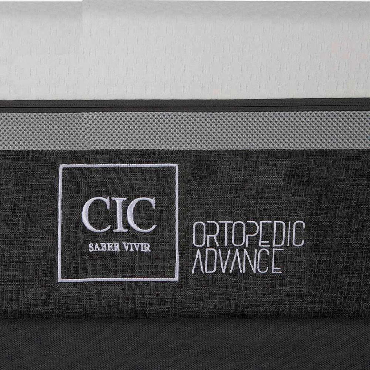 Cama Europea CIC Base Normal King Ortopedic Advance + Respaldo Dublin