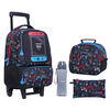 Pack Mochila con Ruedas + Lonchera + Estuche + Botella Bakan Head