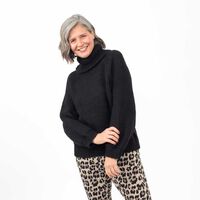 Sweater Cuello Tortuga Mujer Portman Club Negro