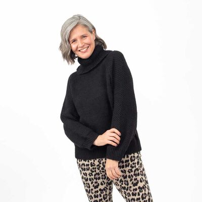 Sweater Cuello Tortuga Mujer Portman Club Negro