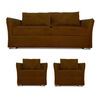Juego de Living Elegant Detail Atlanta   Sof&aacute; 3 Cuerpos + Dos Sillones 1 Cuerpo Caf&eacute;