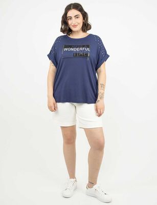 Imagen 2 del producto Polera Con Estampado Manga Corta Mujer Extralindas Azul, Beige, Blanco, Negro, Rosado