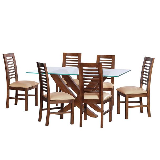 Juego de Comedor Latam Home Alicante 6 Sillas Beige