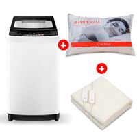 Combo Lavadora Mademsa 9.5K+ Pack Almohadas Celta Imperial Soft Blanca + Calientacama Kioto 2 Plazas