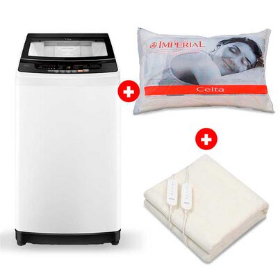 Imagen 1 del producto Combo Lavadora Mademsa 9.5K+ Pack Almohadas Celta Imperial Soft Blanca + Calientacama Kioto 2 Plazas