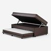 Bed Boxet Rosen 1,5 Plazas Ergo T + Respaldo + Velador Robin Tostado