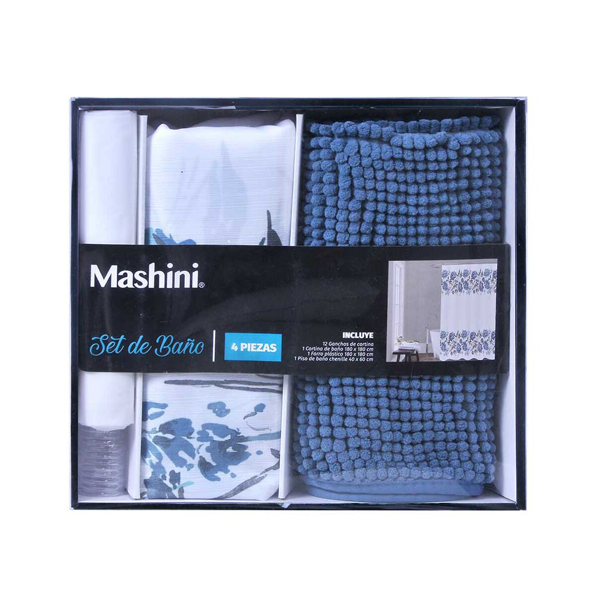 Set de Baño 4 Piezas Mashini Gentia