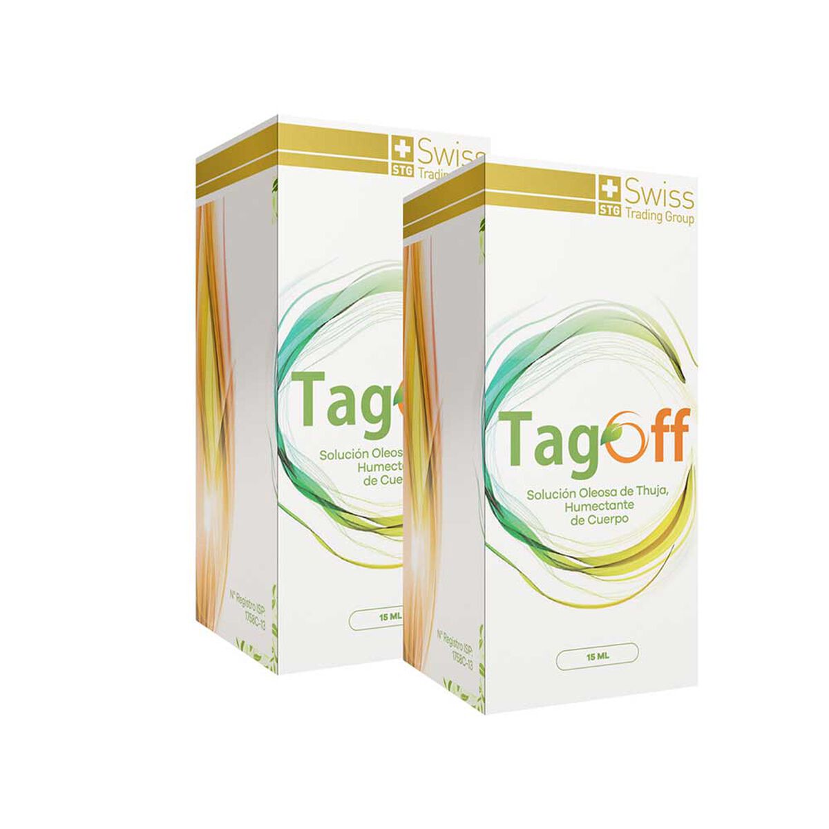 Tag Off 2 Estuches Con Un Frasco De 15 Ml cada uno