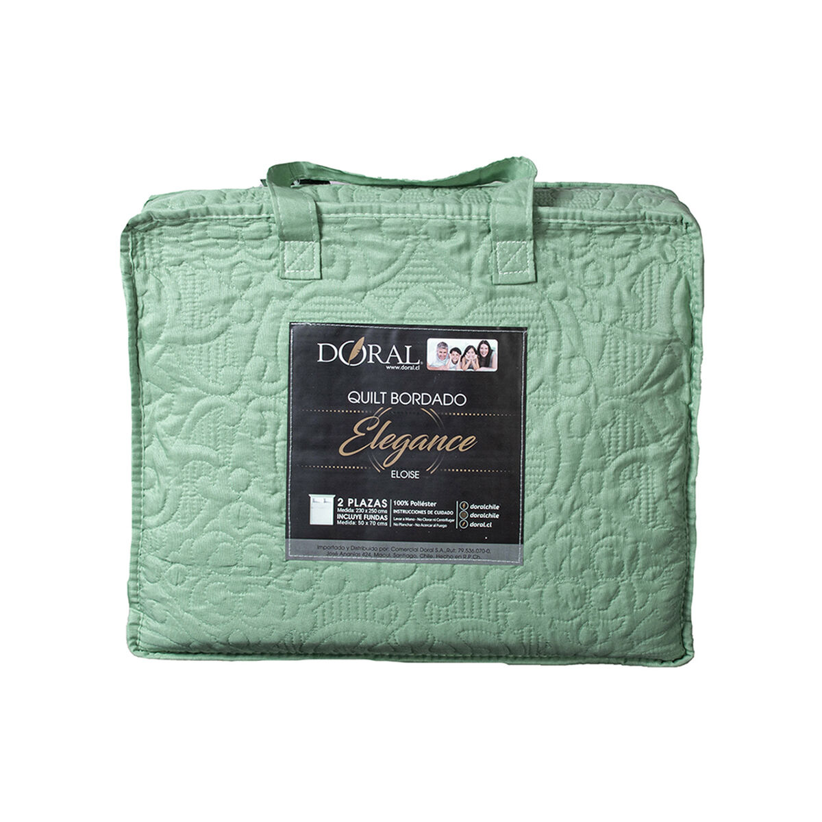 Quilt Doral 1,5 Plazas Verde Elegance