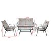 Juego de Living para Terraza Casanova Murano Sofá 2 Cuerpos + Dos Sillones 1 Cuerpo + Mesa de Centro Gris