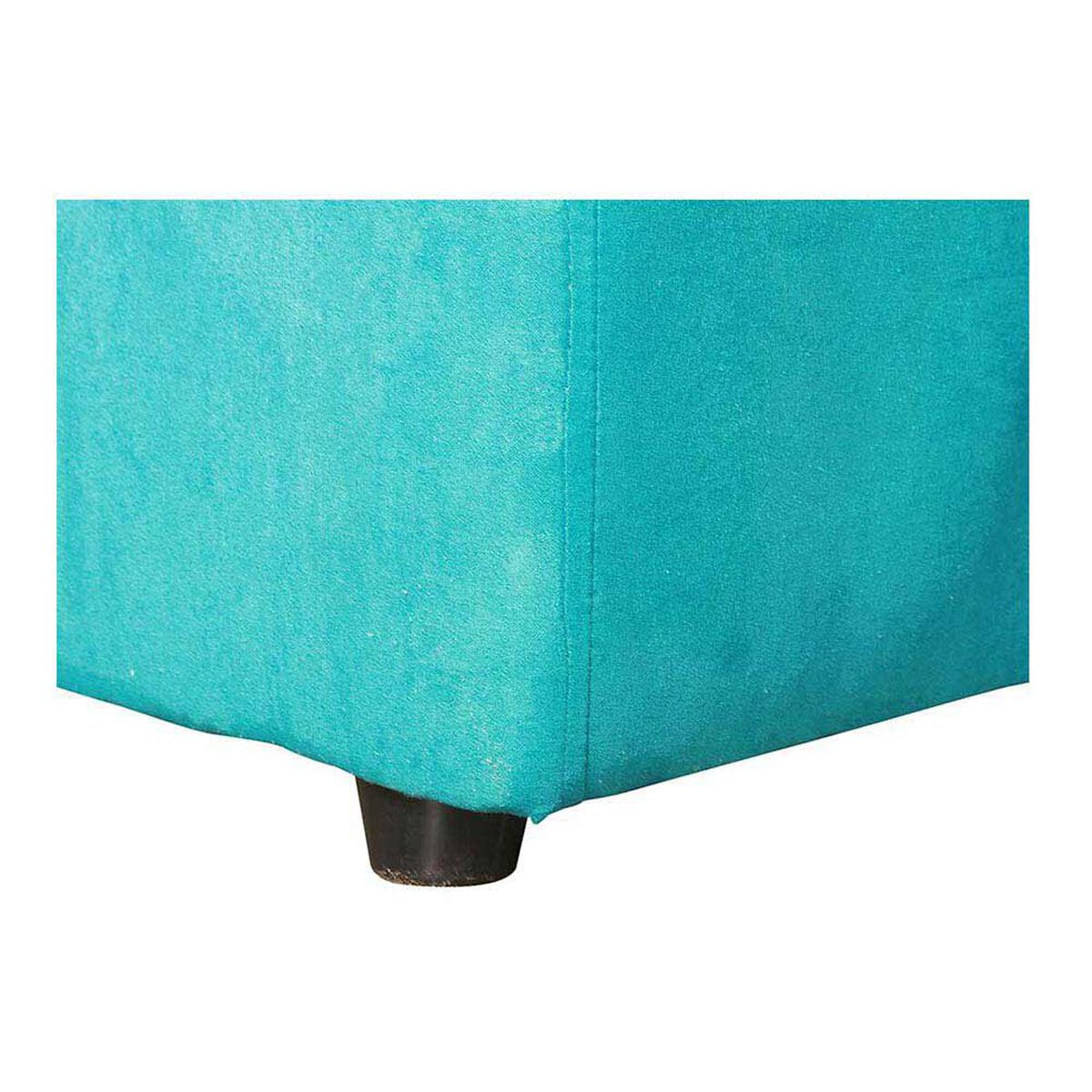 Juego de Living Kea Nize Sofá 3 Cuerpos + Dos Pouf Felpa Turquesa